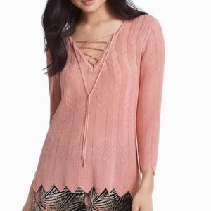 WHBM xs lace up sparkle Barbiecore